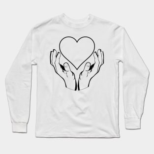 Hands holding heart Long Sleeve T-Shirt